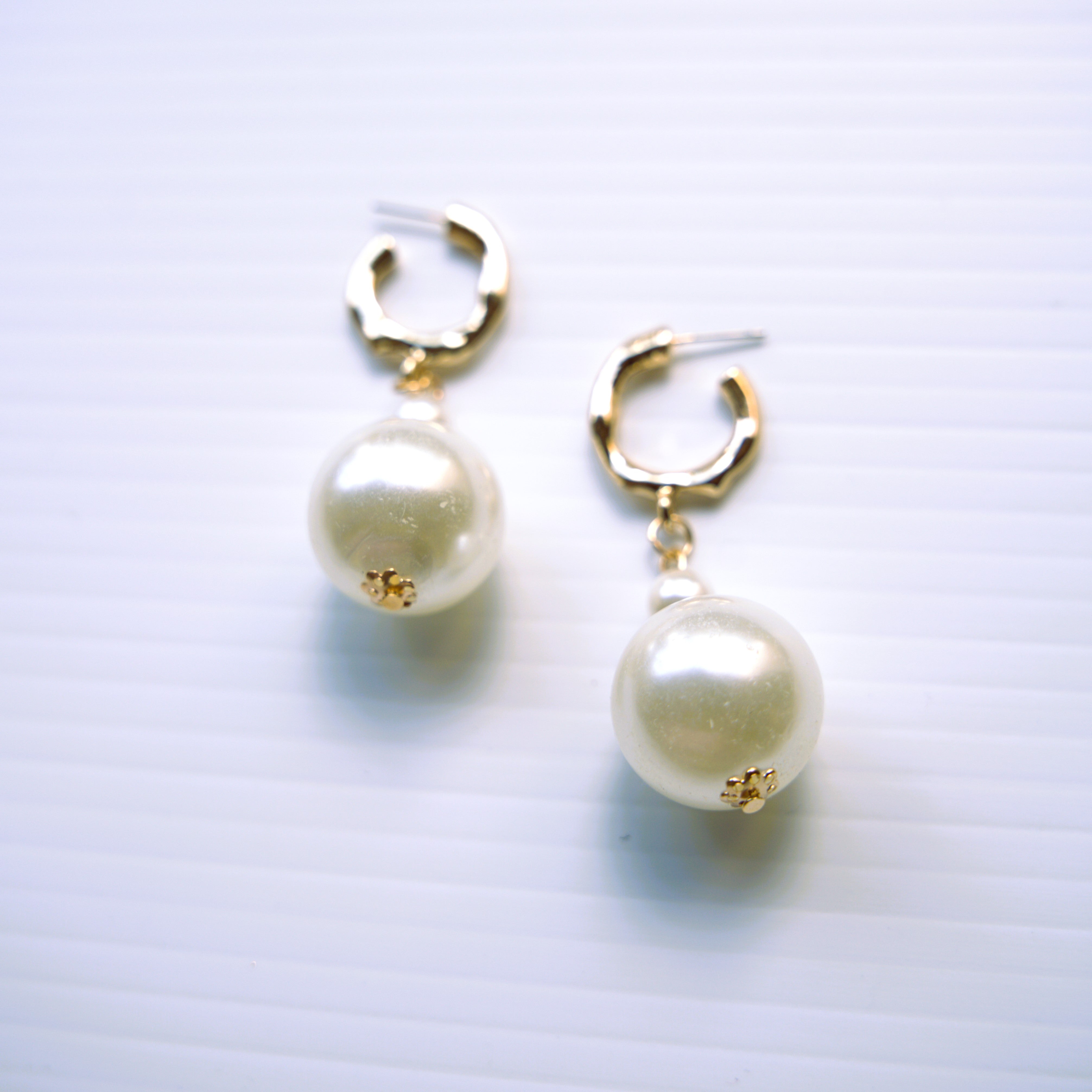 Bohemian Pearl Hoop Earrings