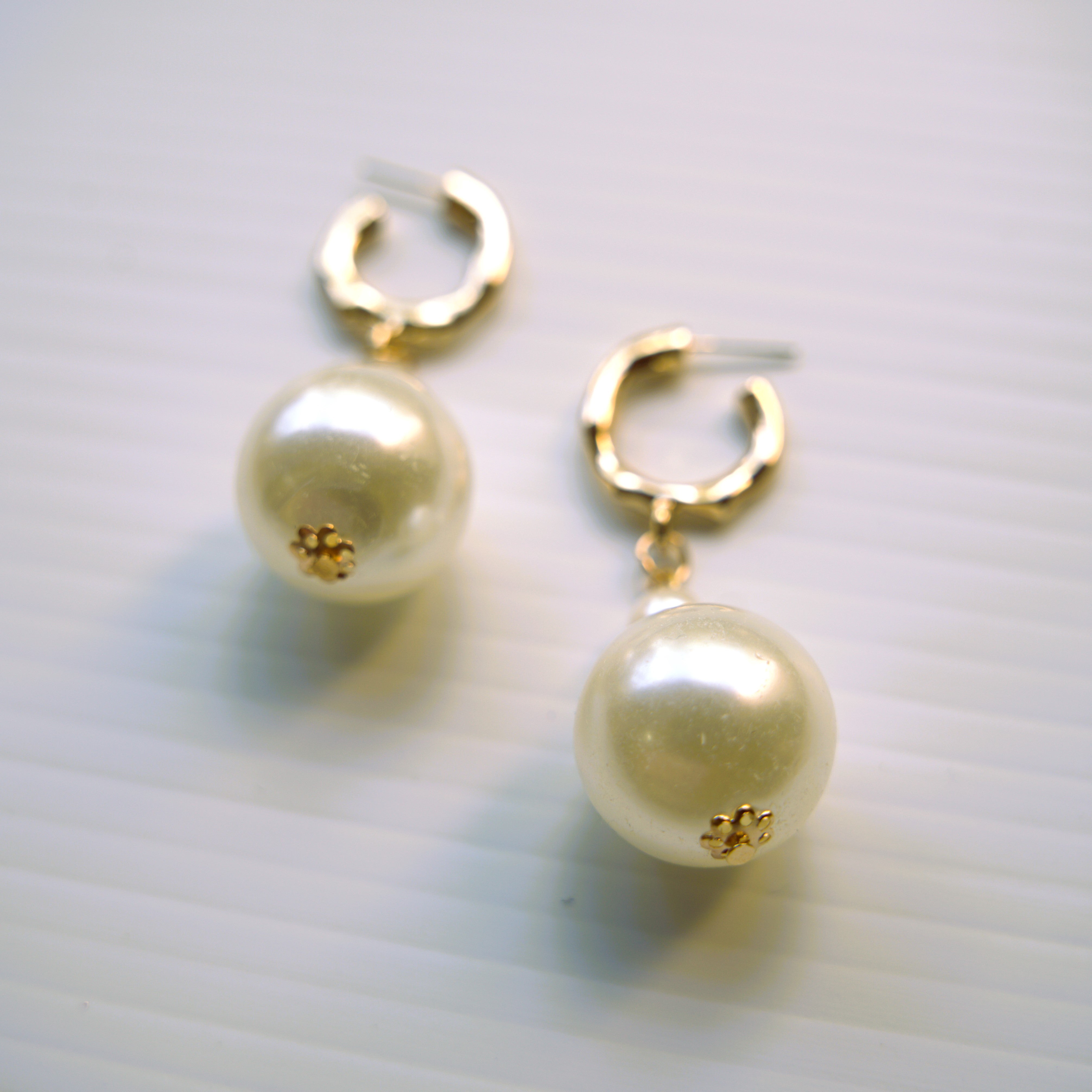 Bohemian Pearl Hoop Earrings