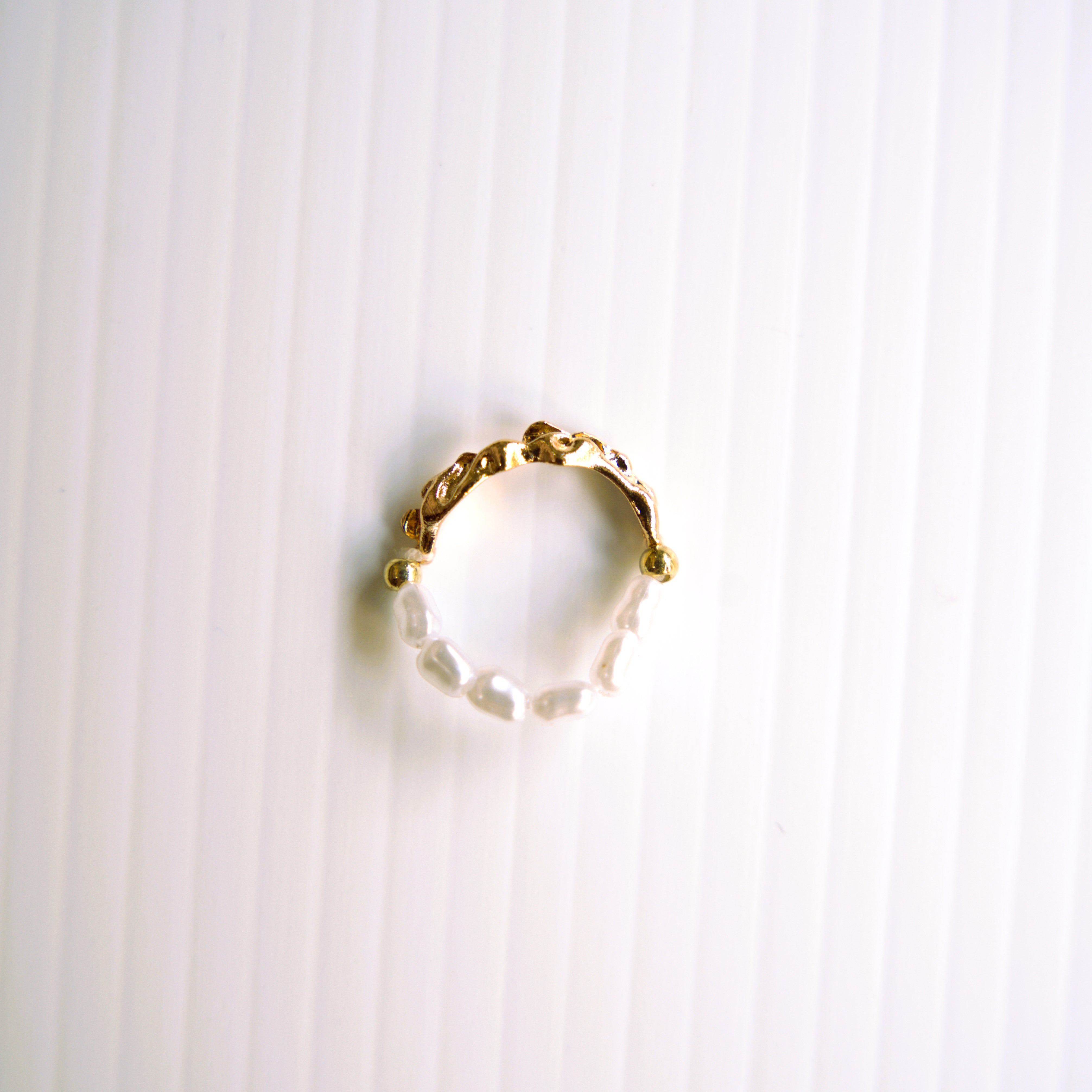 Vintage Pearl and Gold Bead Ring