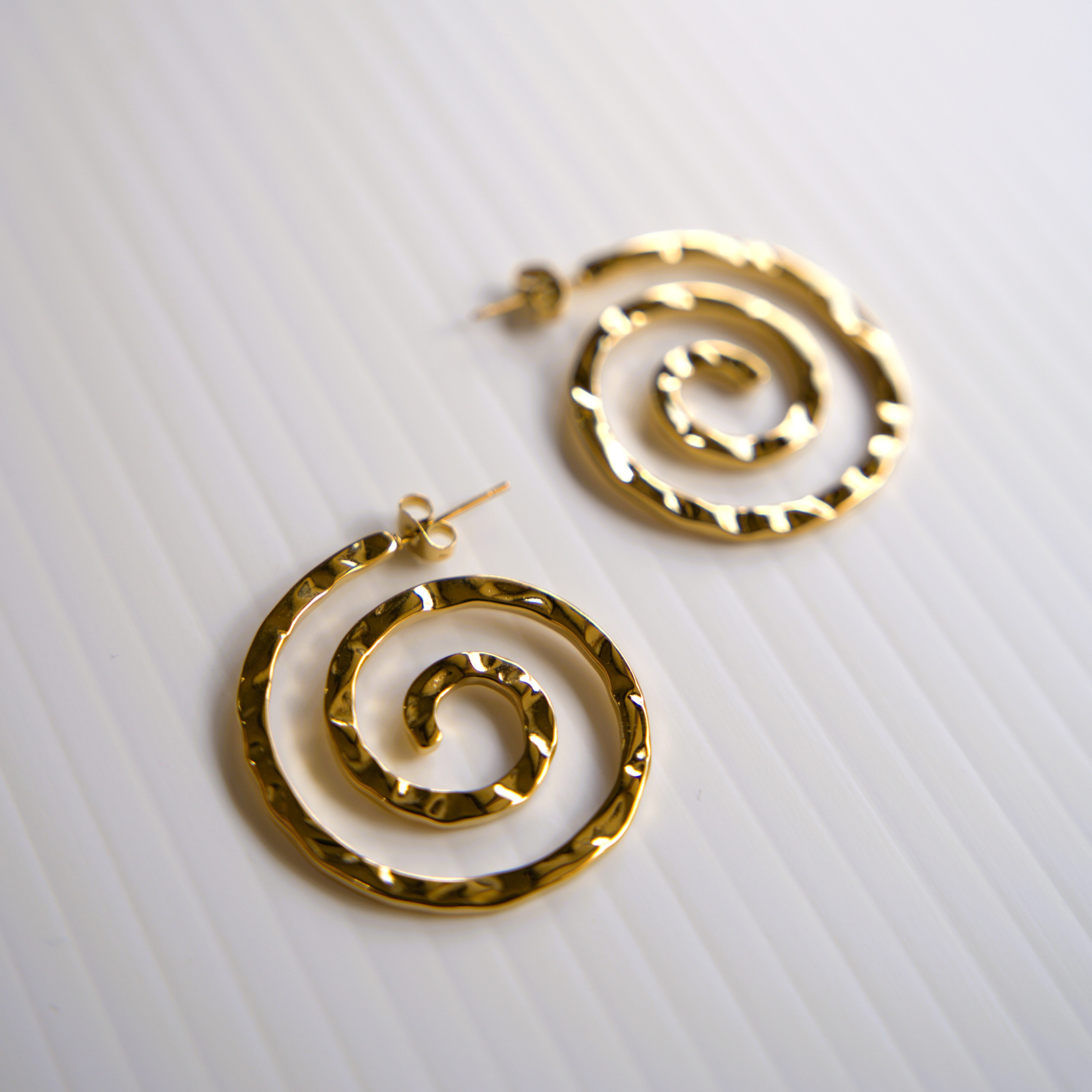 Whirlwind Spiral Hoop Earrings