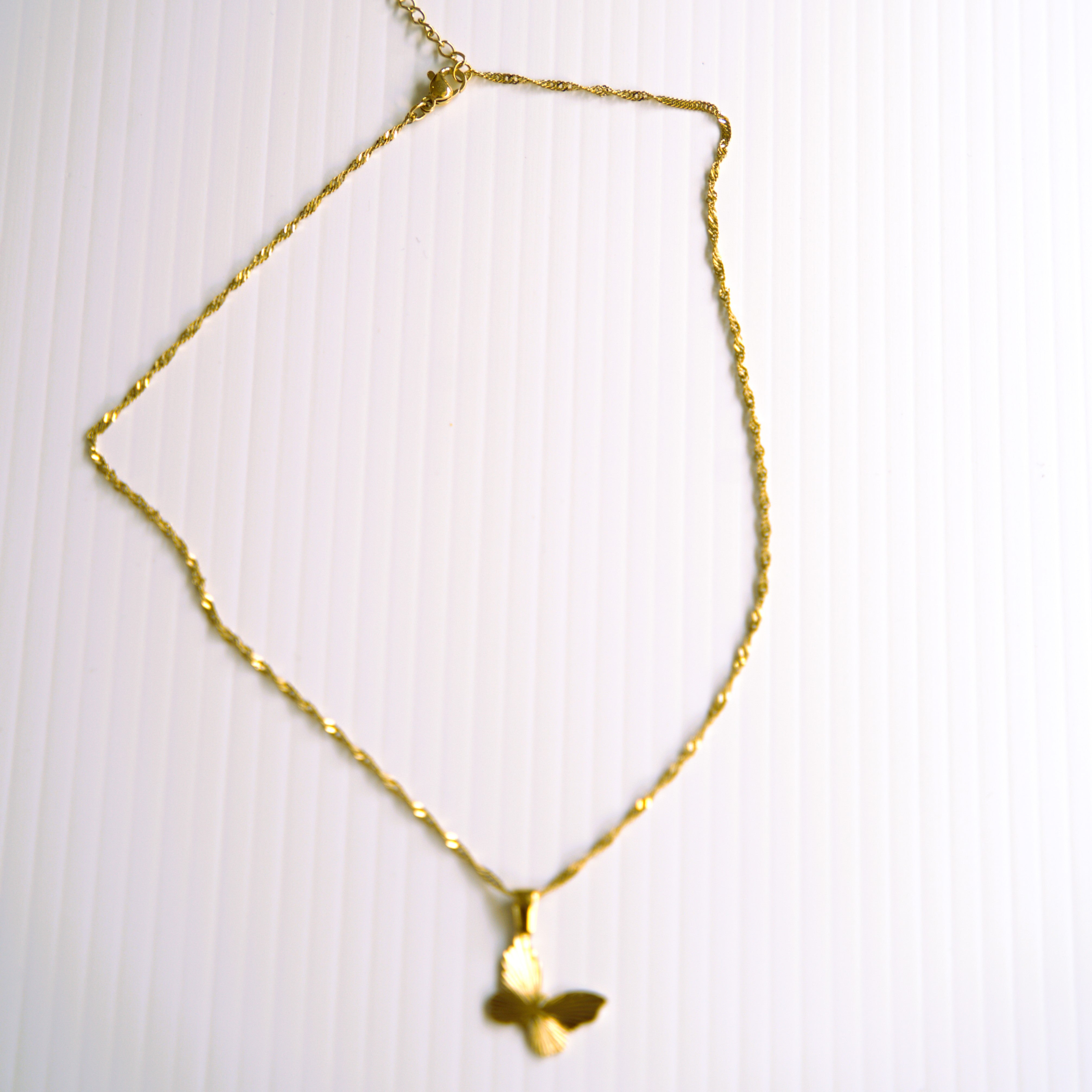 Golden Monarch Butterfly Necklace