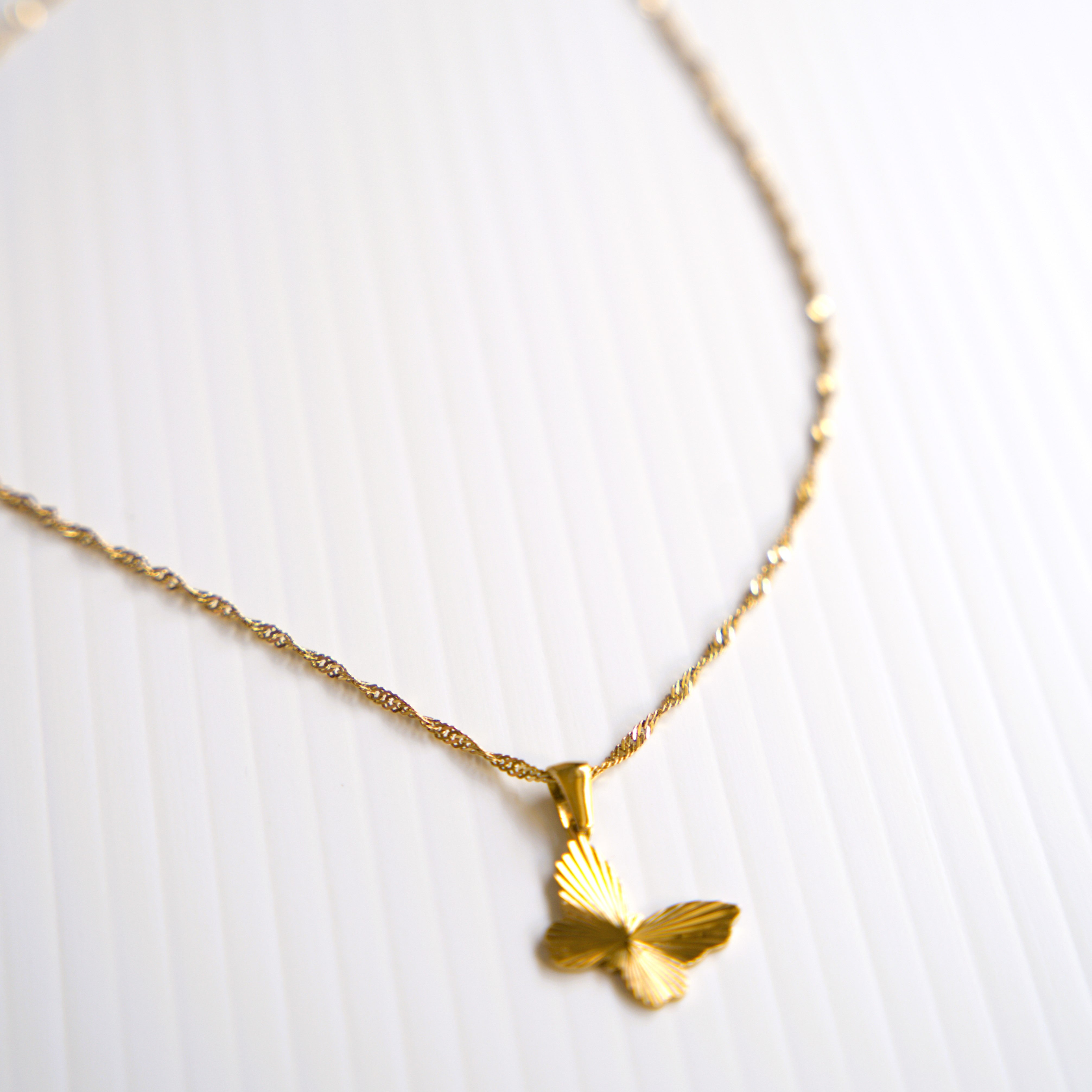 Golden Monarch Butterfly Necklace