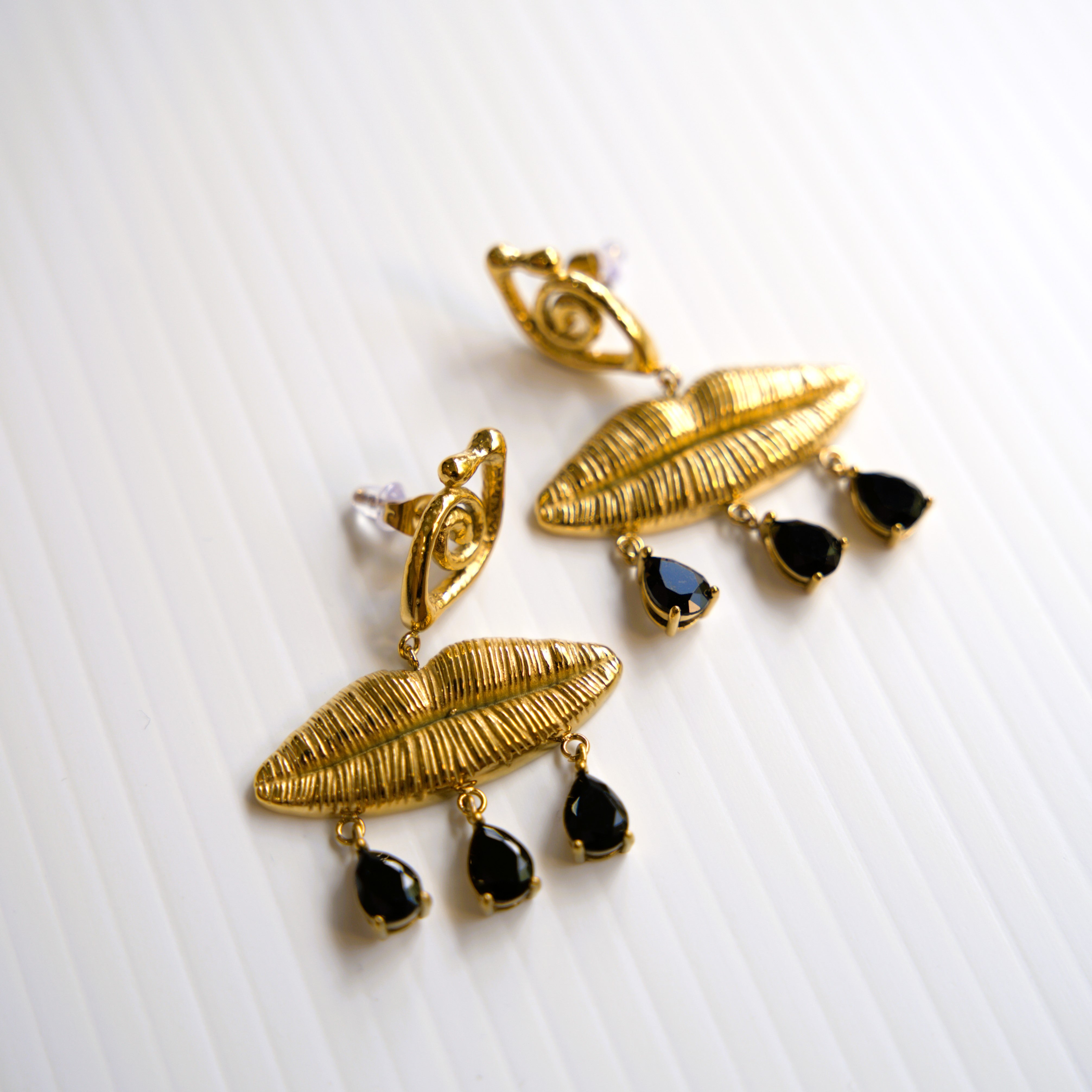 Midnight Spiral Earrings