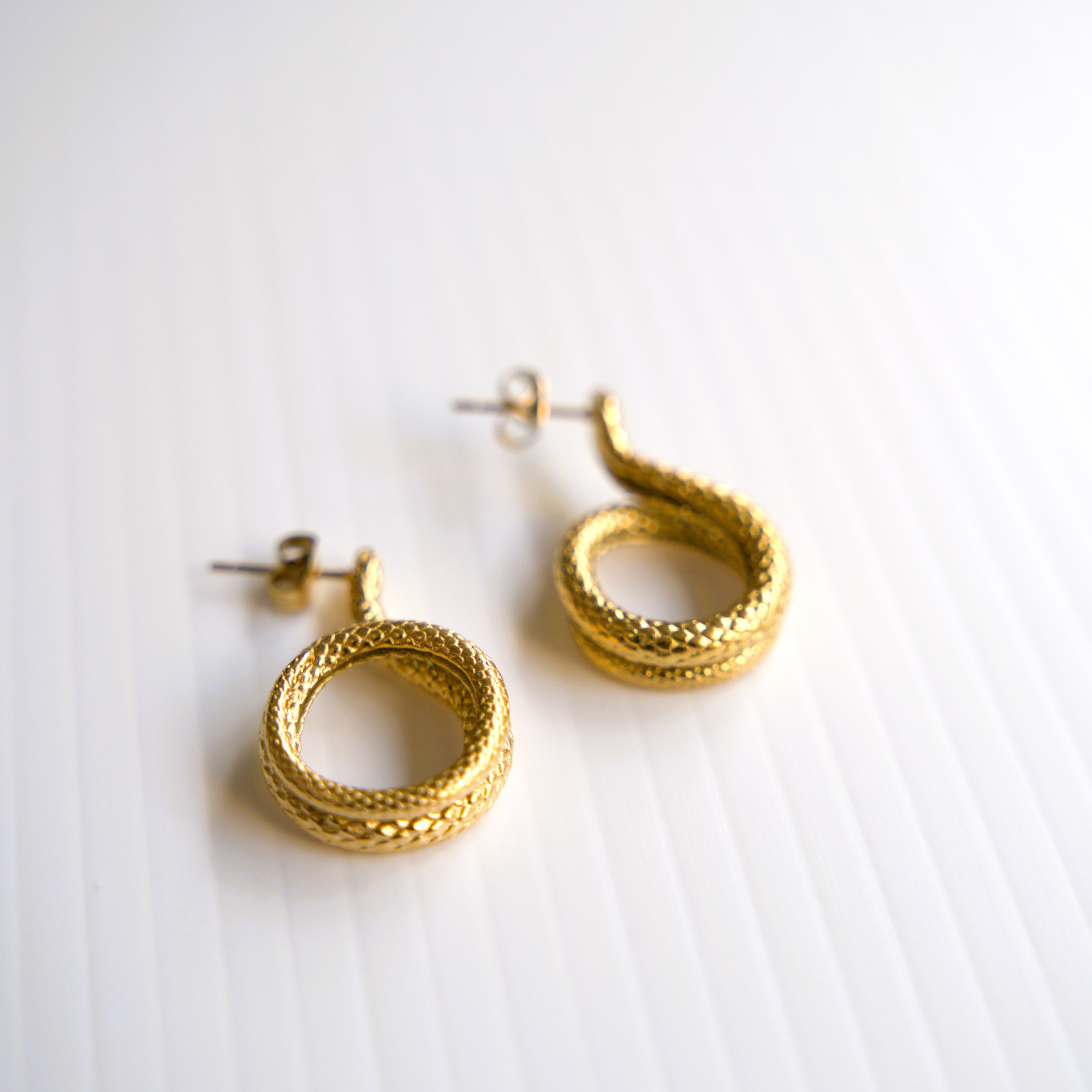 Serpentine Spiral Drop Earrings