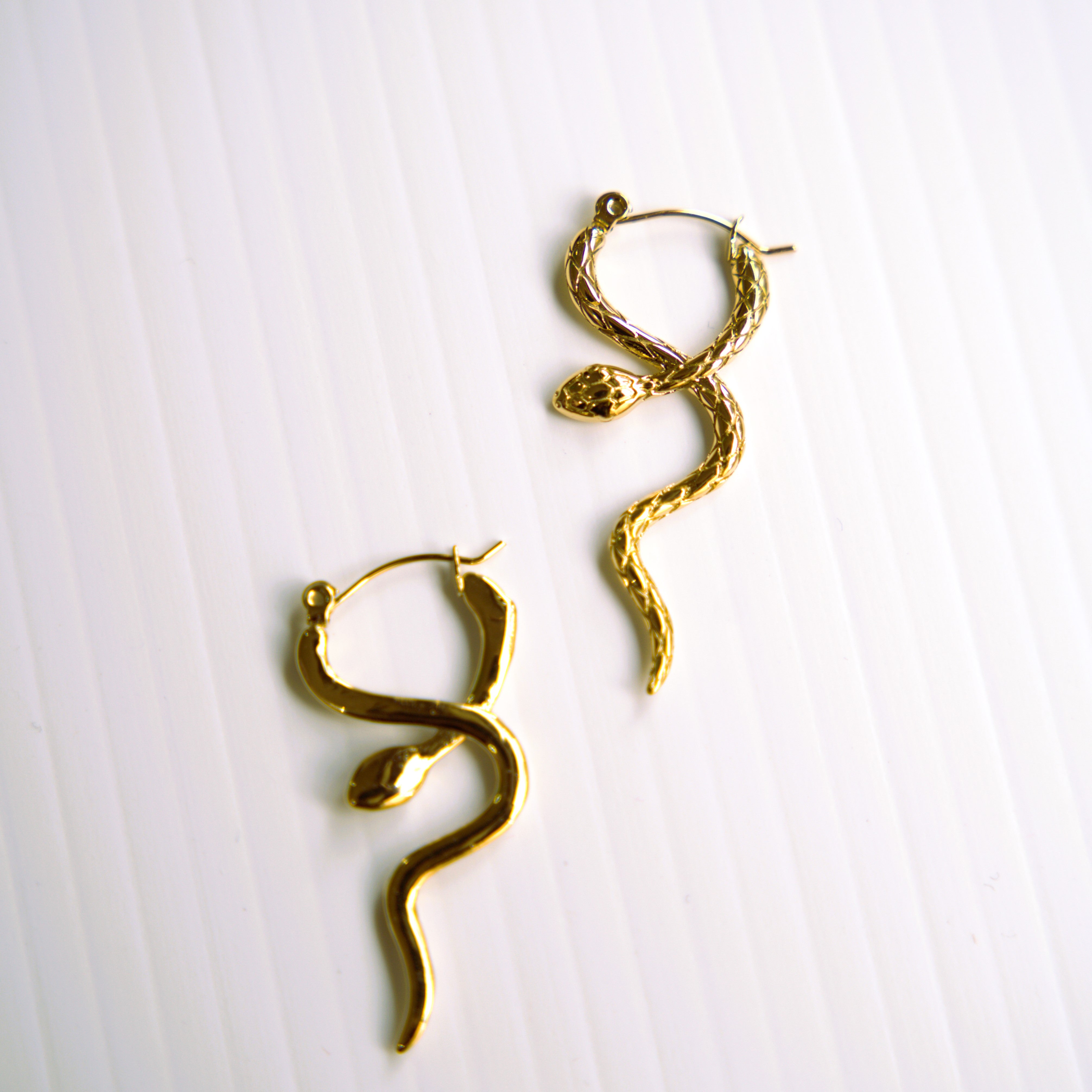 Serpent Twist Crossed Hoop Earrings