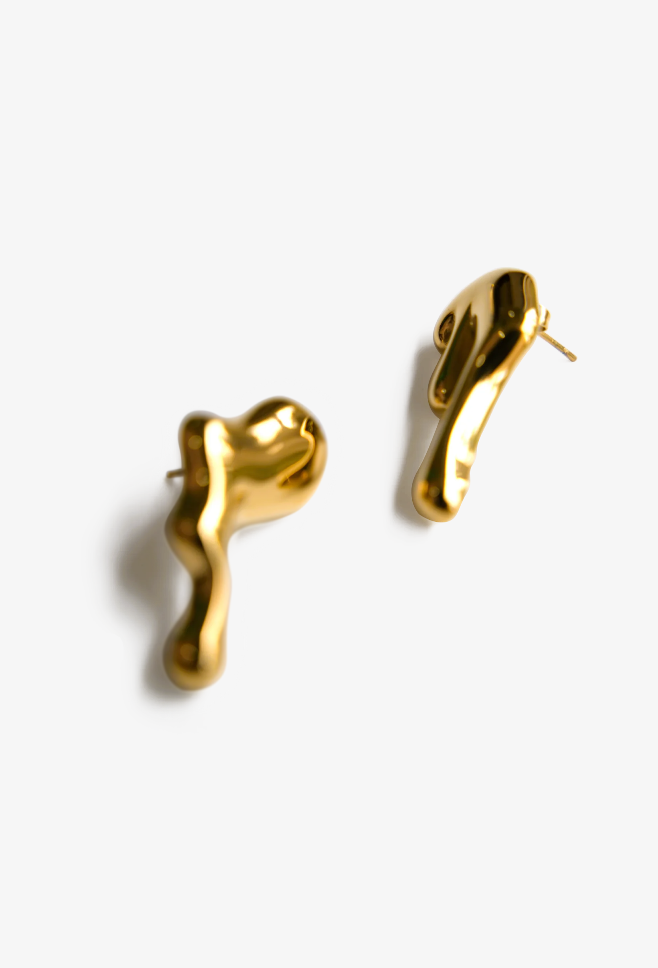 Golden Iridescence Irregular Drop Earrings