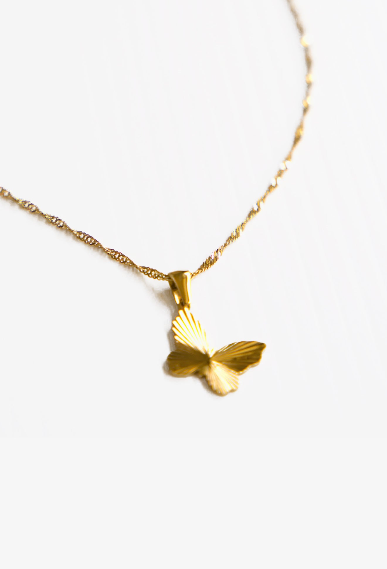 Golden Monarch Butterfly Necklace