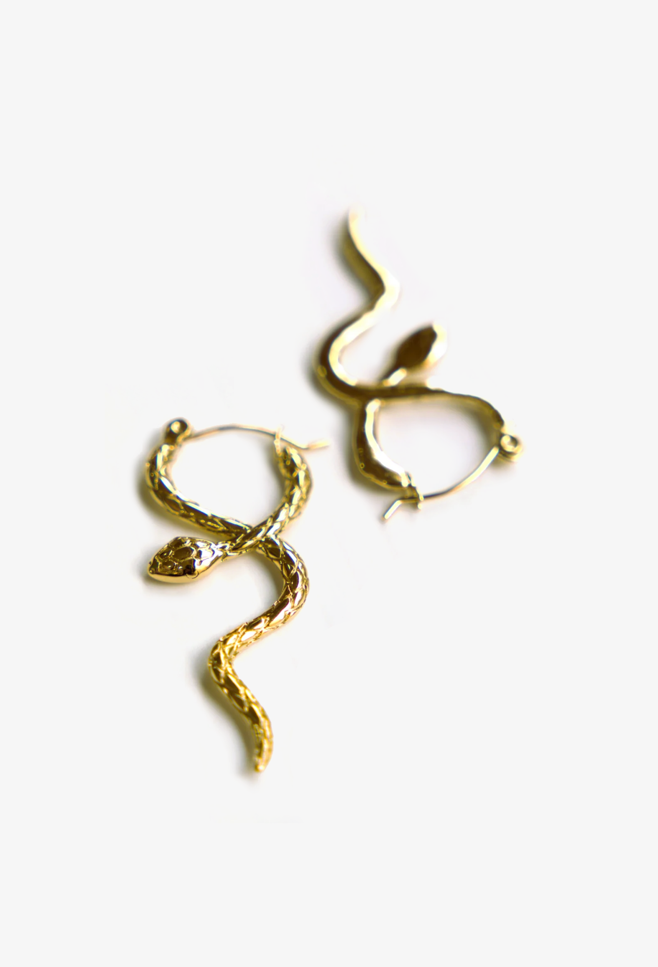 Serpent Twist Crossed Hoop Earrings
