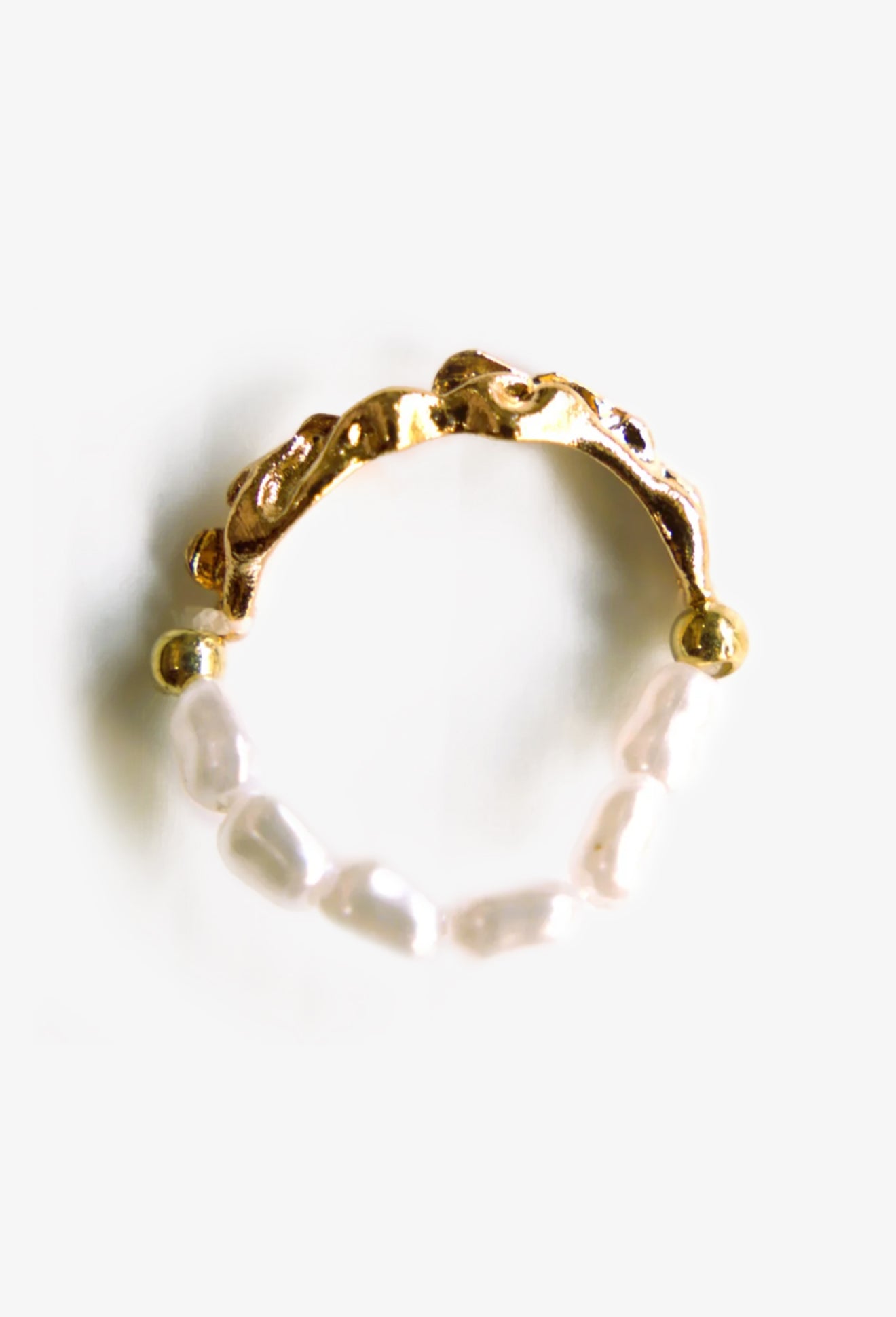Vintage Pearl and Gold Bead Ring